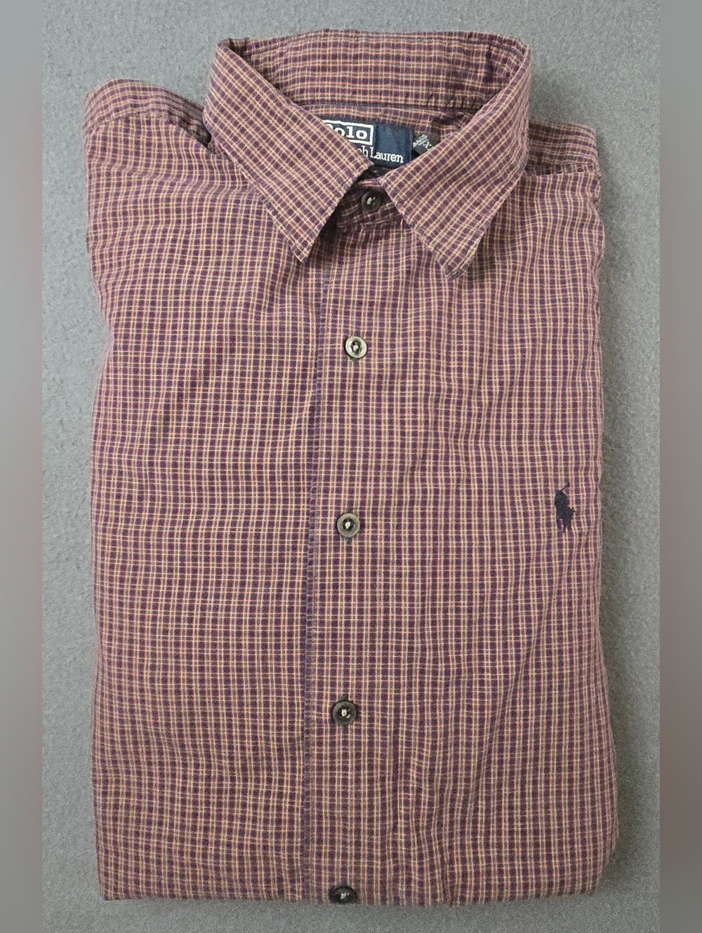 Polo Ralph Lauren Marlowe 100% Cotton Plaid Button Up Men's XL Vintage 90's